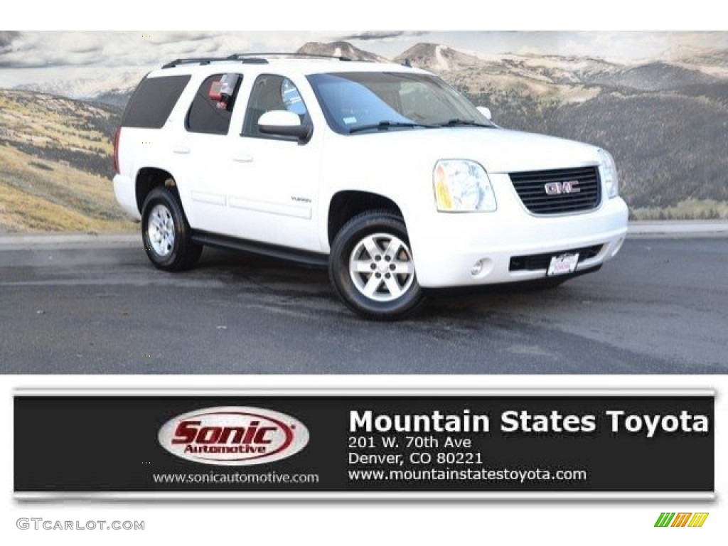 2010 Yukon SLT 4x4 - Summit White / Ebony photo #1