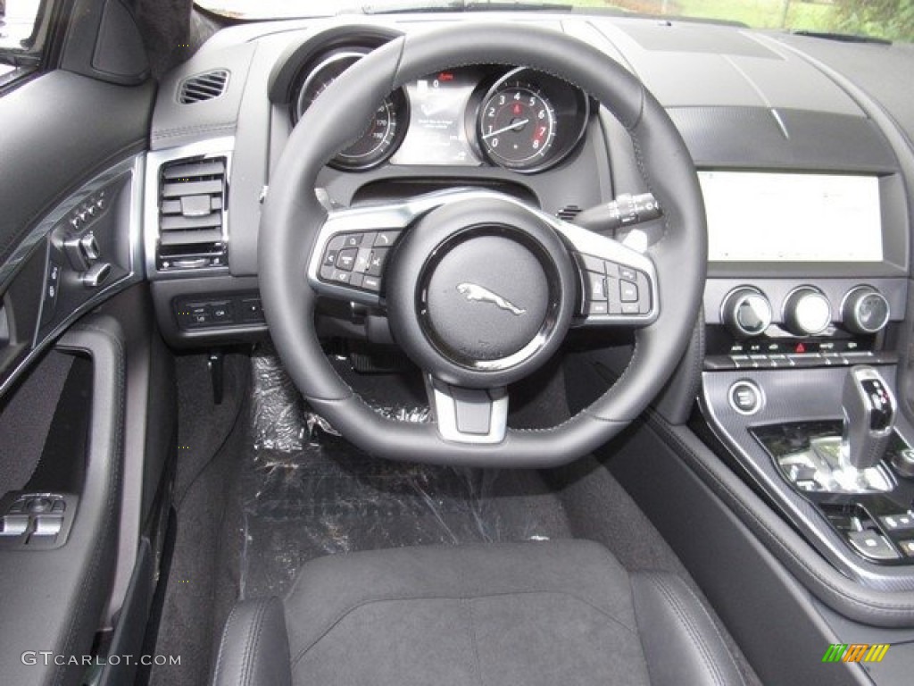 2019 Jaguar F-Type R-Dynamic Convertible Ebony Steering Wheel Photo #129981079
