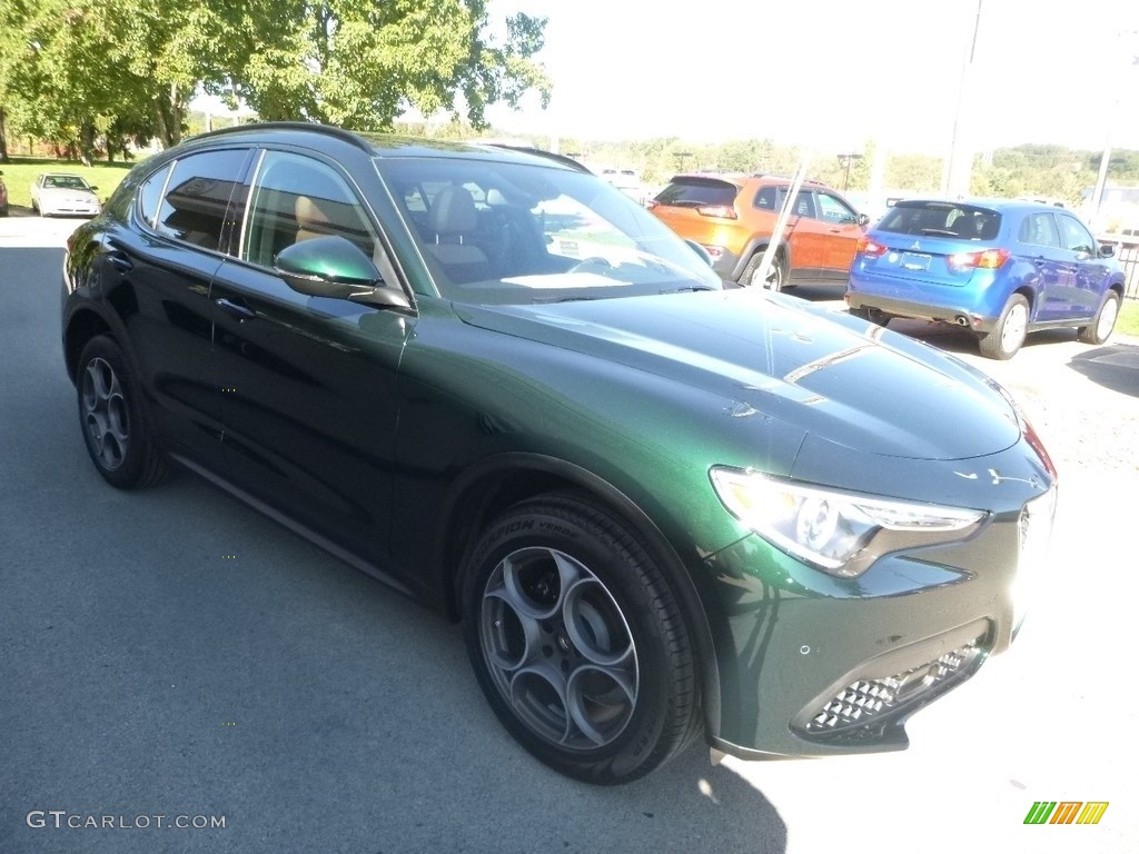2019 Stelvio Ti Sport AWD - Verde Visconti (Green) Metallic / Chocolate photo #11