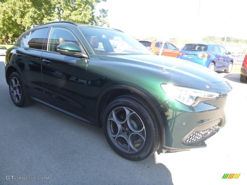 2019 Stelvio Ti Sport AWD - Verde Visconti (Green) Metallic / Chocolate photo #12