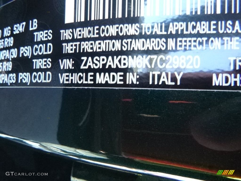 2019 Stelvio Ti Sport AWD - Verde Visconti (Green) Metallic / Chocolate photo #22