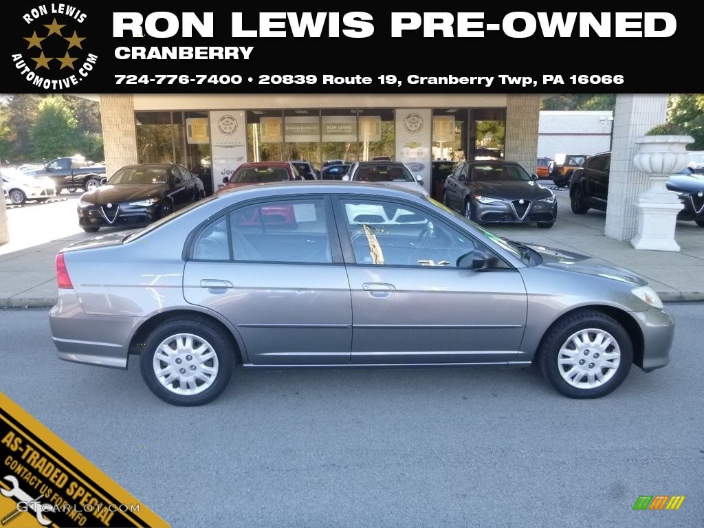 2004 Civic LX Sedan - Shoreline Mist Metallic / Gray photo #1