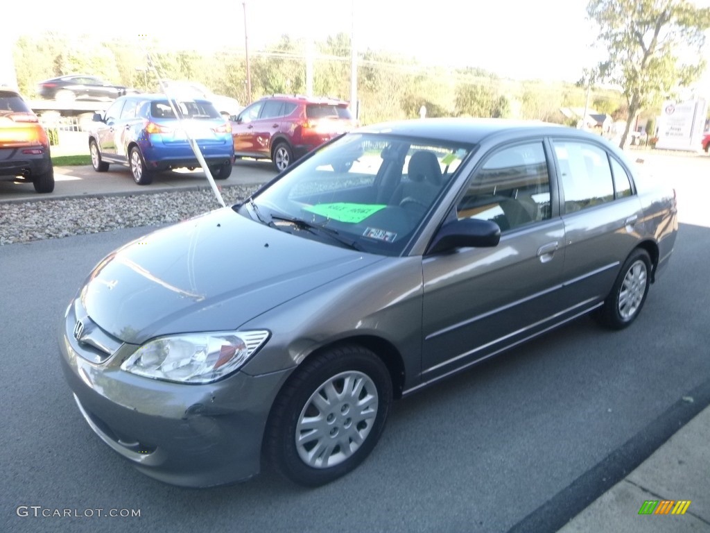 2004 Civic LX Sedan - Shoreline Mist Metallic / Gray photo #5