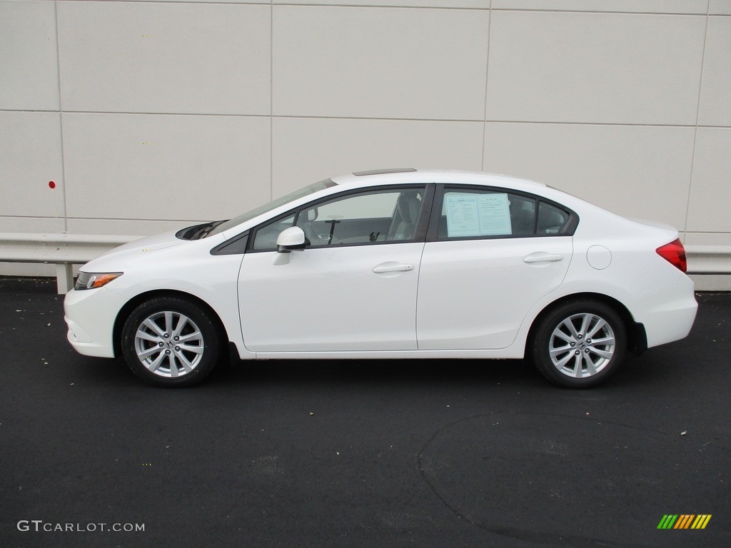 2012 Civic EX Sedan - Taffeta White / Gray photo #2