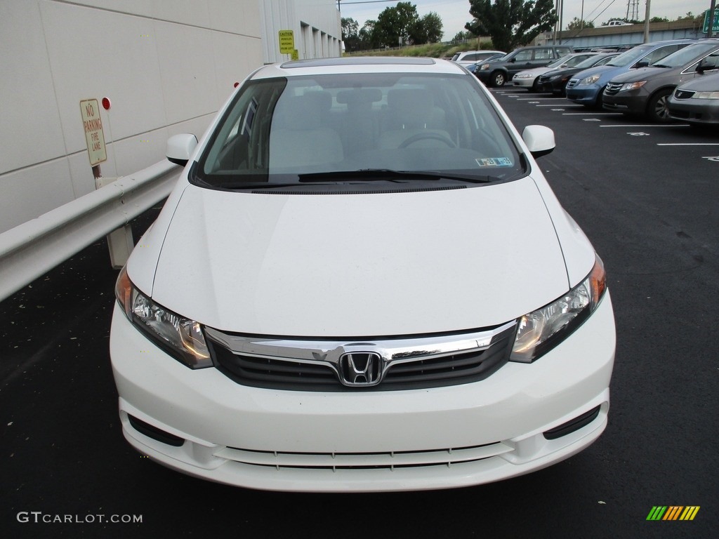 2012 Civic EX Sedan - Taffeta White / Gray photo #8