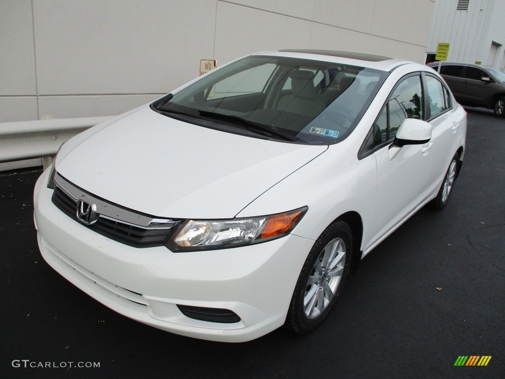 2012 Civic EX Sedan - Taffeta White / Gray photo #9