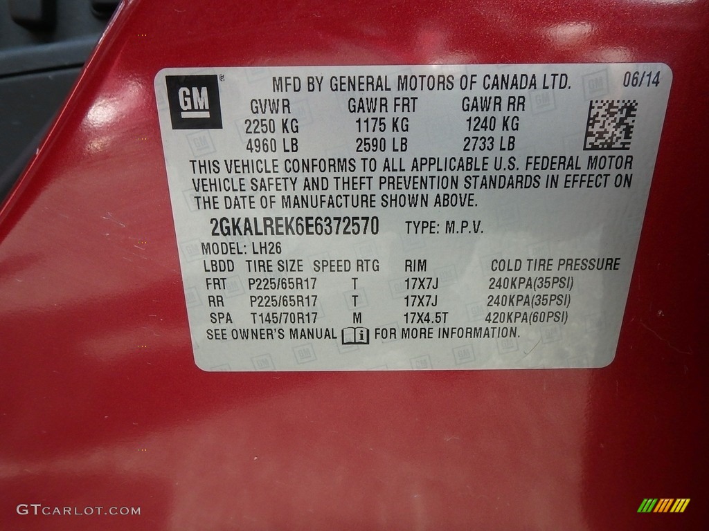 2014 Terrain SLE - Crystal Red Tintcoat / Jet Black photo #20