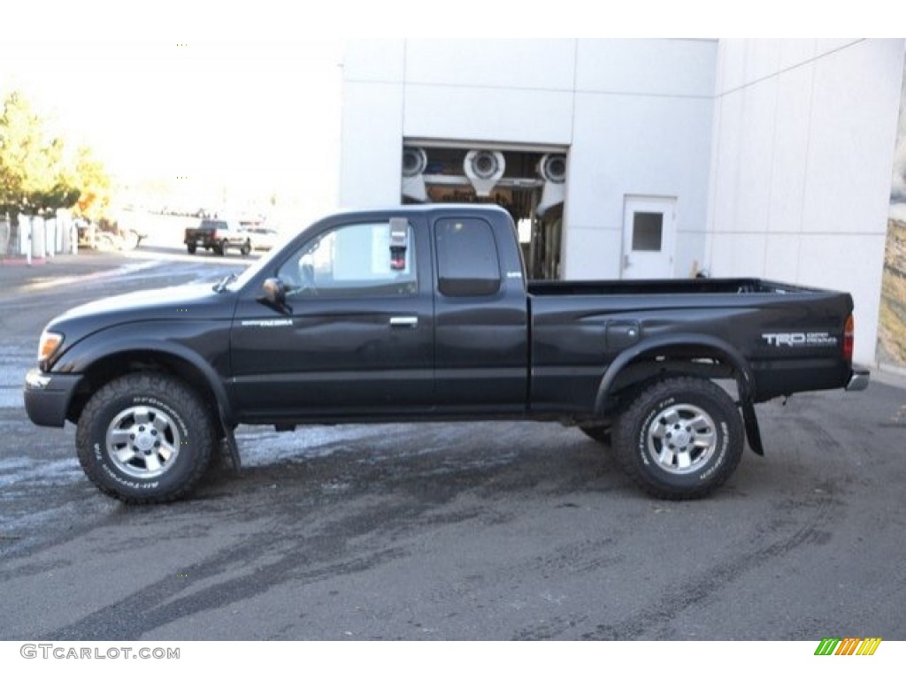 1999 Tacoma V6 Extended Cab 4x4 - Black Metallic / Gray photo #3