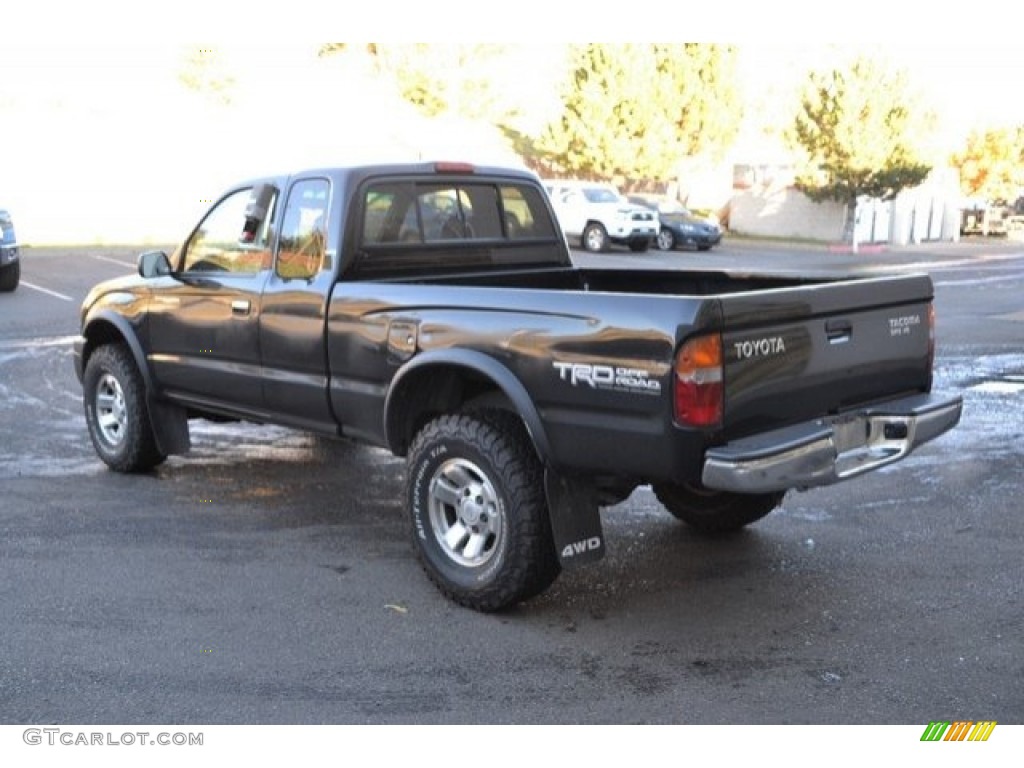 1999 Tacoma V6 Extended Cab 4x4 - Black Metallic / Gray photo #4