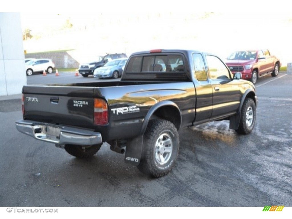 1999 Tacoma V6 Extended Cab 4x4 - Black Metallic / Gray photo #6