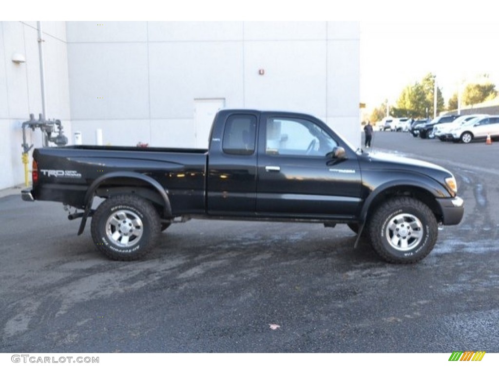 1999 Tacoma V6 Extended Cab 4x4 - Black Metallic / Gray photo #7