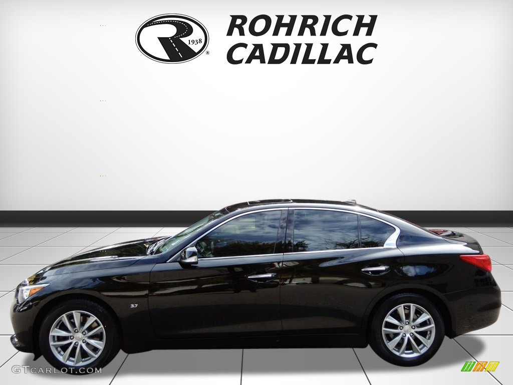 2014 Q 50 3.7 AWD Premium - Black Obsidian / Graphite photo #2