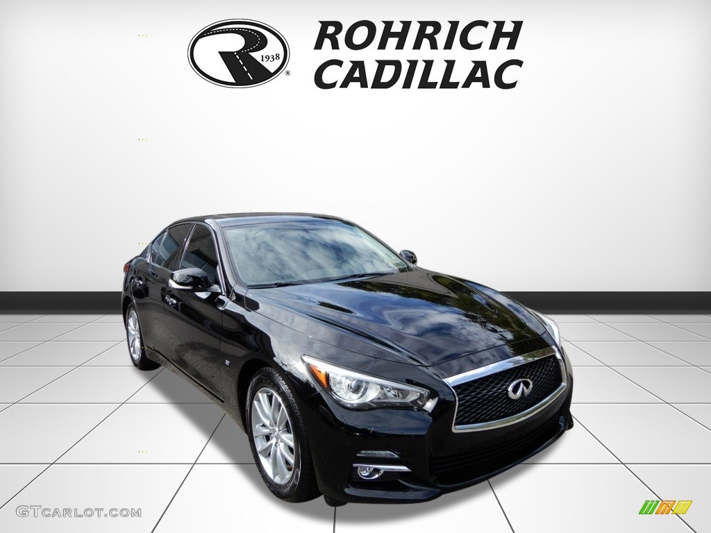 2014 Q 50 3.7 AWD Premium - Black Obsidian / Graphite photo #7