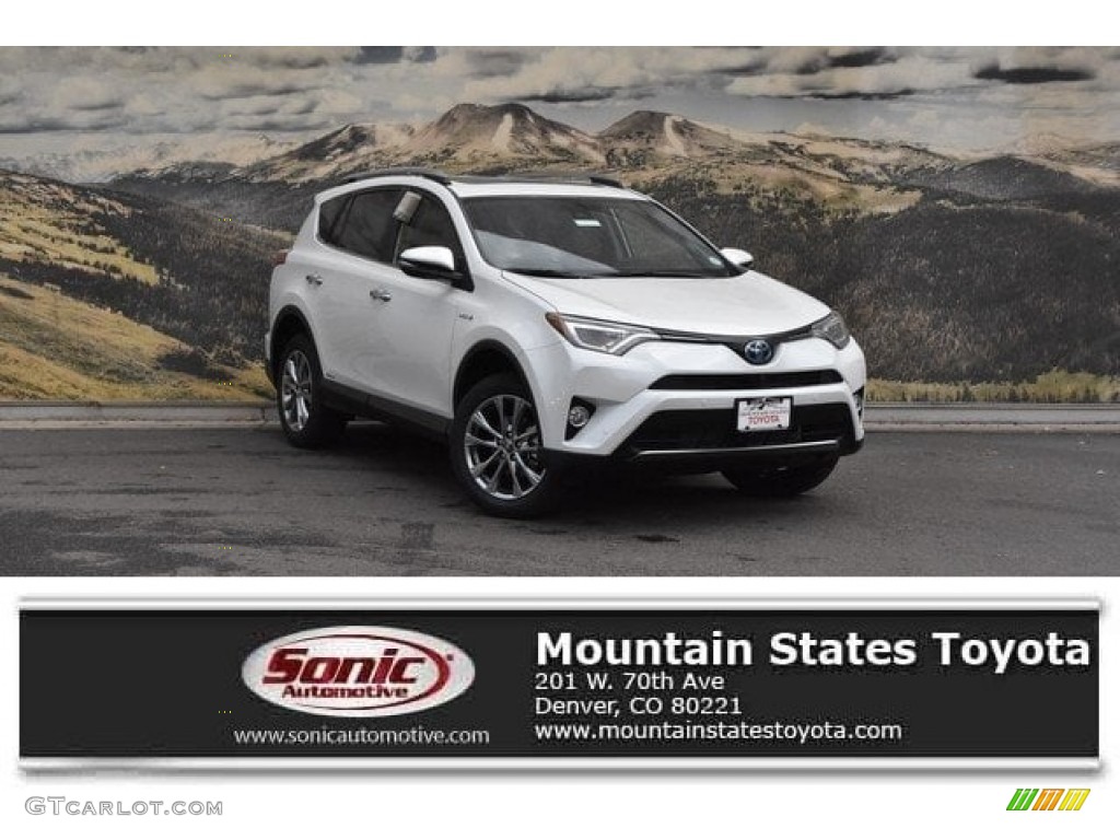 2018 RAV4 Limited AWD Hybrid - Blizzard White Pearl / Black photo #1