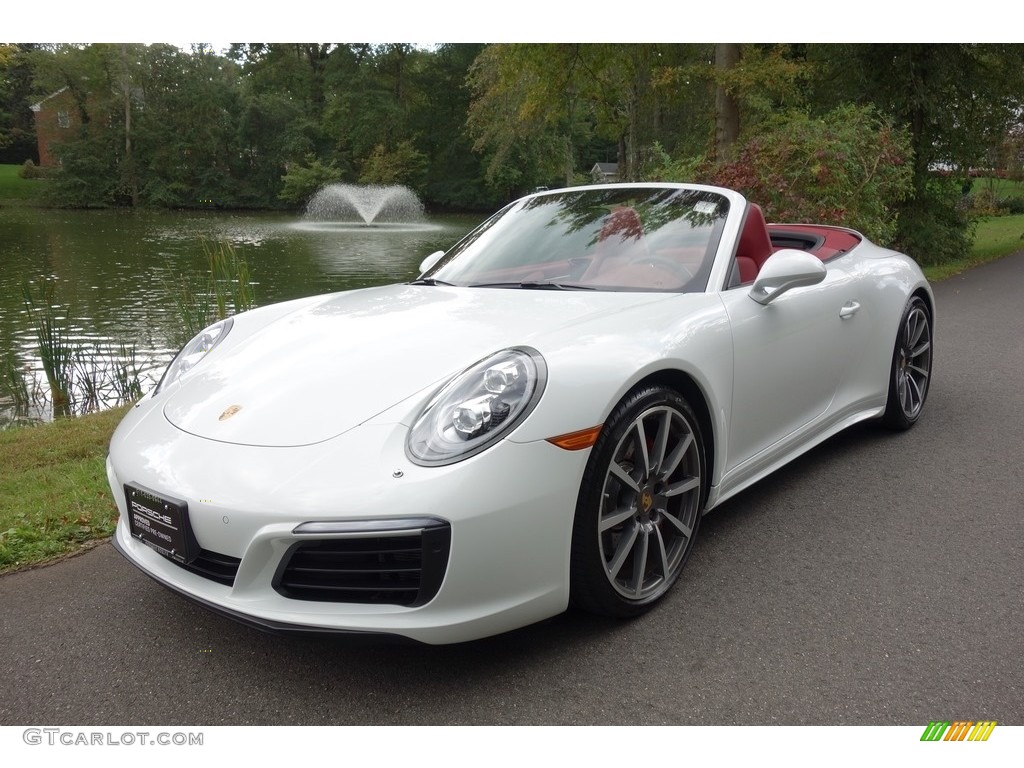 2017 911 Carrera 4S Cabriolet - White / Bordeaux Red photo #1