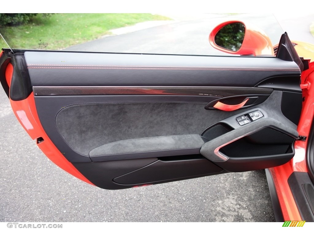 2016 Porsche 911 GT3 RS Black/Lava Orange Door Panel Photo #130013007