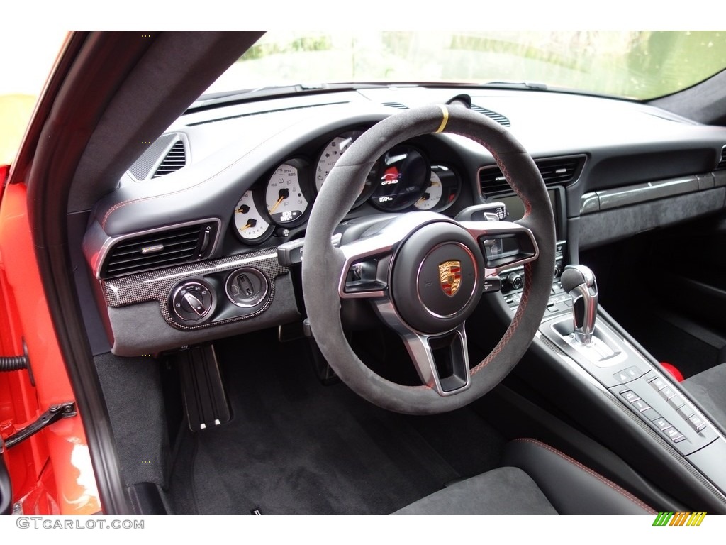 2016 Porsche 911 GT3 RS Black/Lava Orange Steering Wheel Photo #130013133