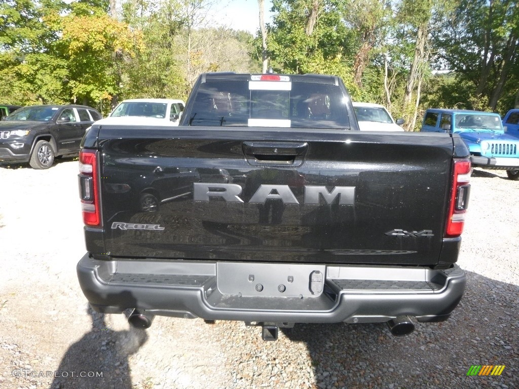 2019 1500 Rebel Quad Cab 4x4 - Diamond Black Crystal Pearl / Black/Red photo #4