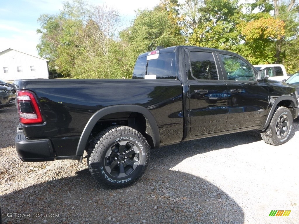 2019 1500 Rebel Quad Cab 4x4 - Diamond Black Crystal Pearl / Black/Red photo #5