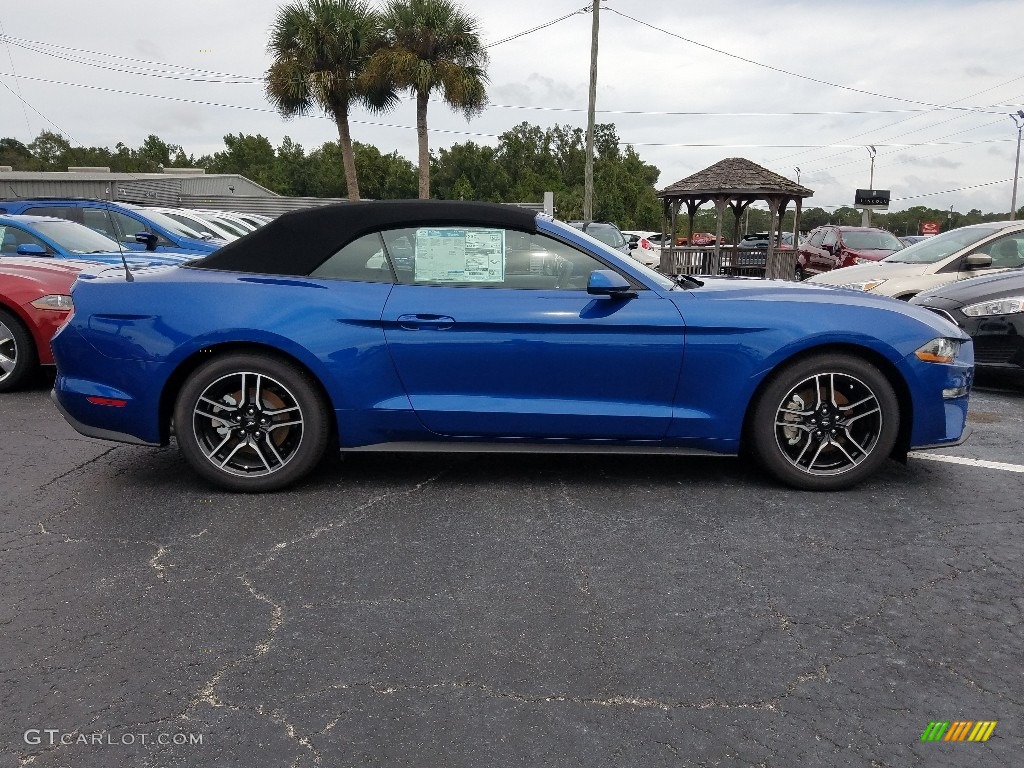 Lightning Blue 2018 Ford Mustang EcoBoost Convertible Exterior Photo #130014768