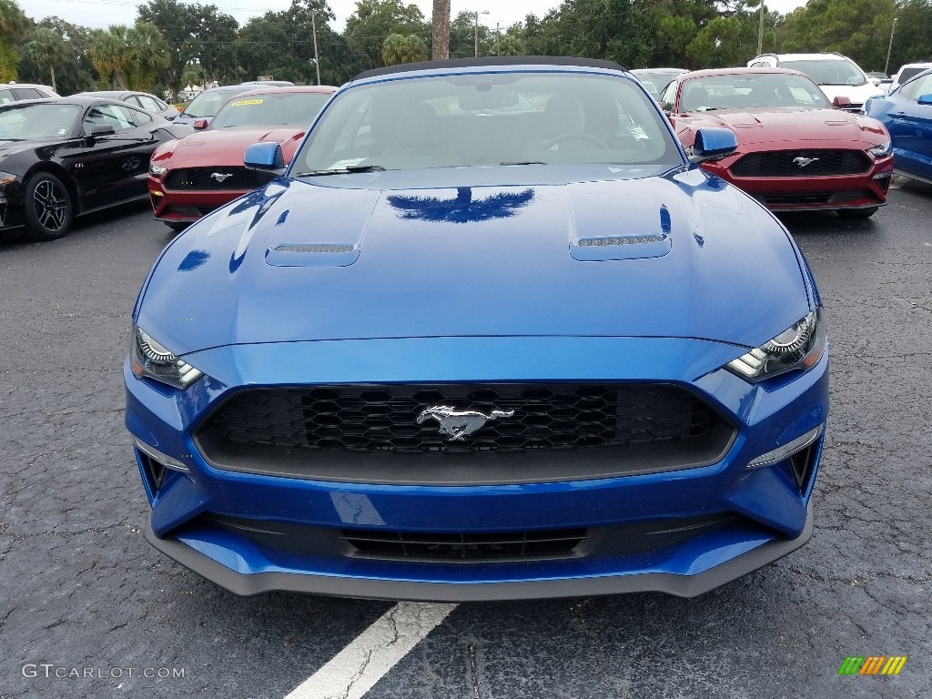 2018 Mustang EcoBoost Convertible - Lightning Blue / Ceramic photo #8
