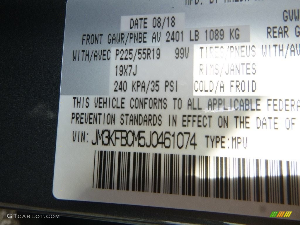 2018 CX-5 Touring AWD - Machine Gray Metallic / Black photo #12