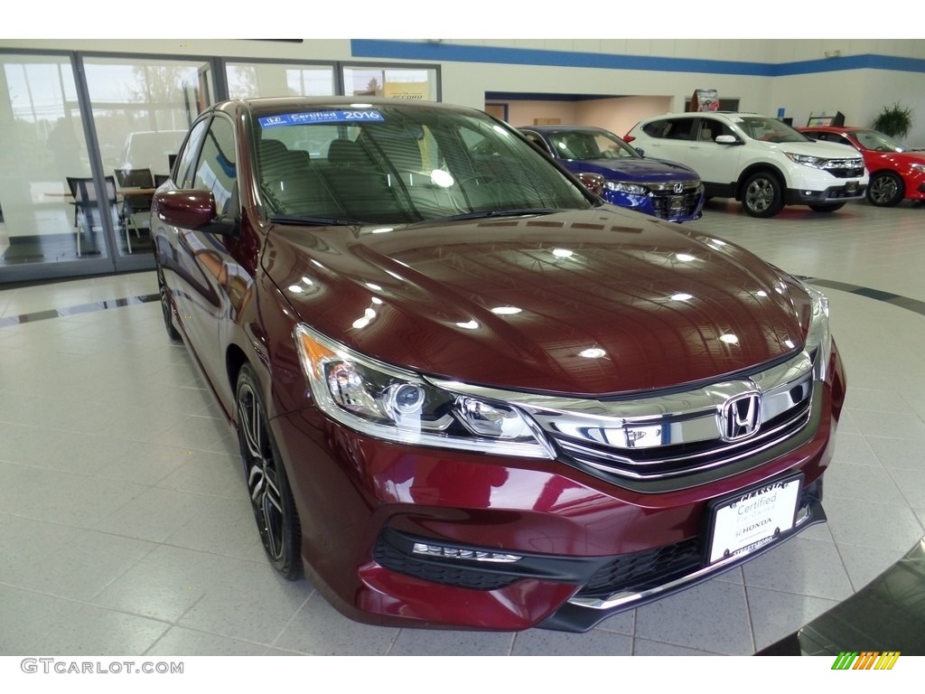2016 Accord Sport Sedan - Basque Red Pearl II / Black photo #6