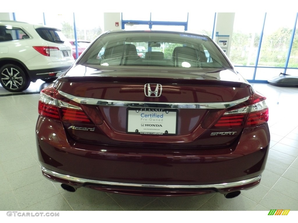 2016 Accord Sport Sedan - Basque Red Pearl II / Black photo #13