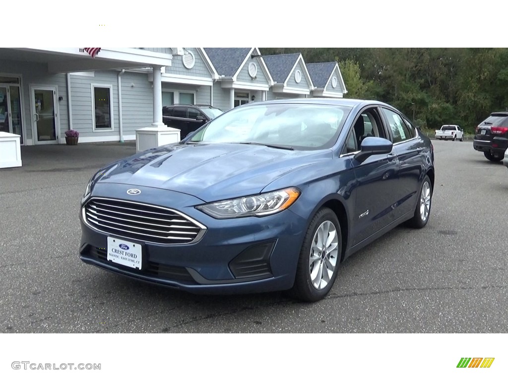 Blue Metallic 2019 Ford Fusion Hybrid SE Exterior Photo #130025167