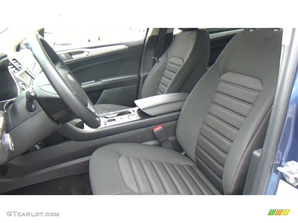 Ebony Interior 2019 Ford Fusion Hybrid SE Photo #130025245