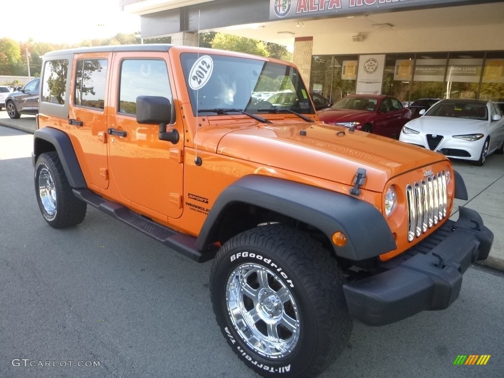 2012 Wrangler Unlimited Sport 4x4 - Crush Orange / Black photo #3