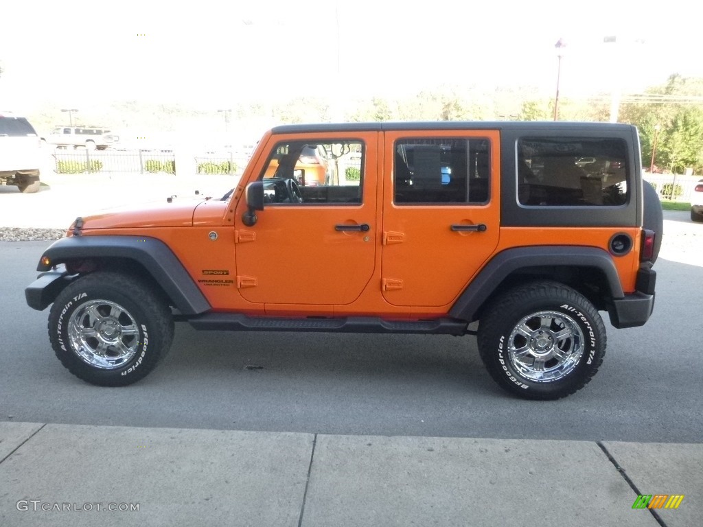 2012 Wrangler Unlimited Sport 4x4 - Crush Orange / Black photo #6