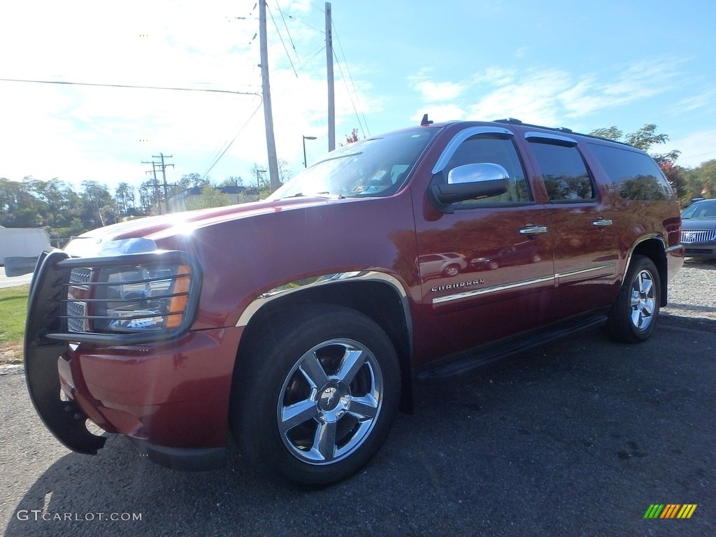 2011 Suburban LTZ 4x4 - Red Jewel Tintcoat / Light Cashmere/Dark Cashmere photo #1