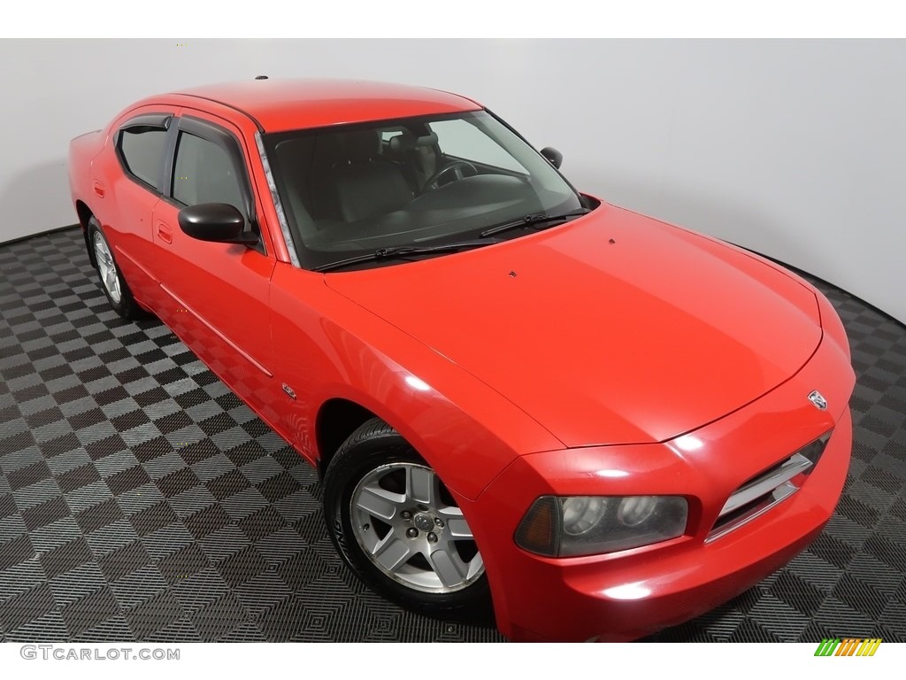 2007 Charger SE - Inferno Red Crystal Pearl / Dark Slate Gray/Light Graystone photo #2