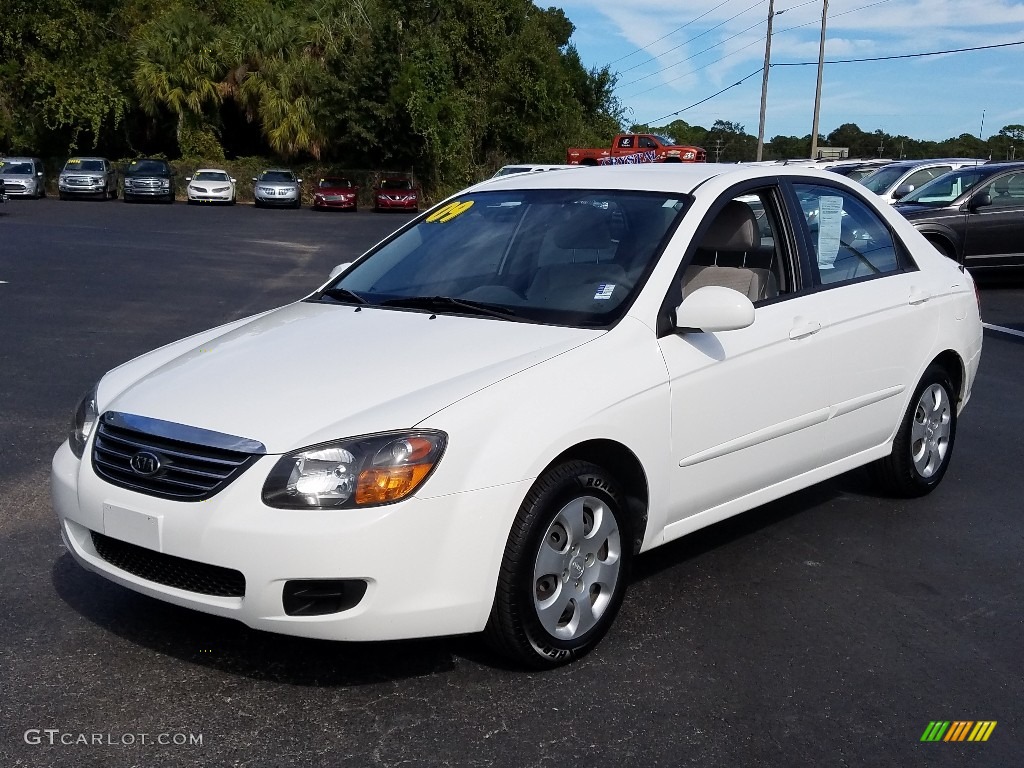 2009 Spectra LX Sedan - Clear White / Gray photo #1