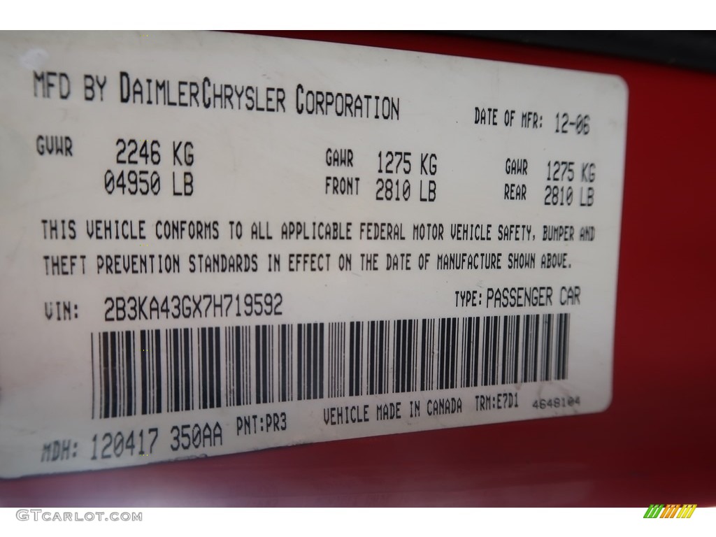 2007 Charger SE - Inferno Red Crystal Pearl / Dark Slate Gray/Light Graystone photo #44