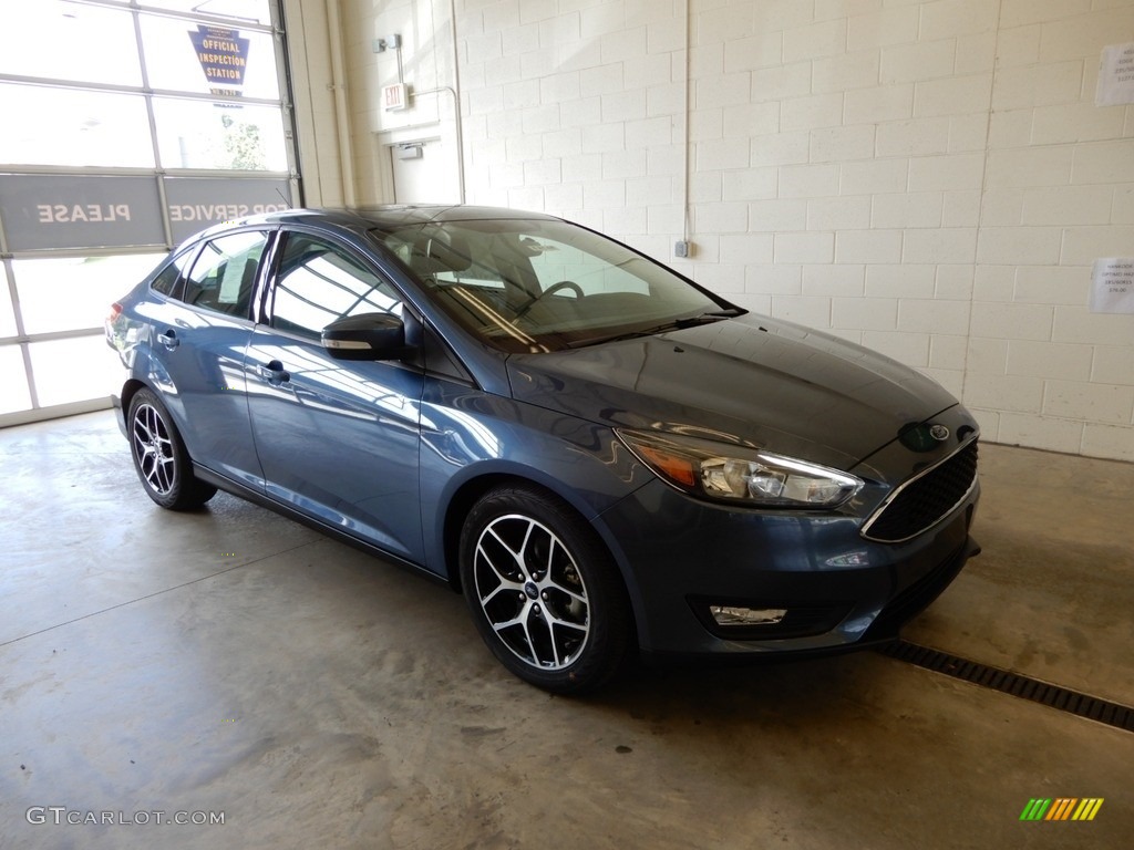 2018 Focus SEL Sedan - Blue Metallic / Charcoal Black photo #1