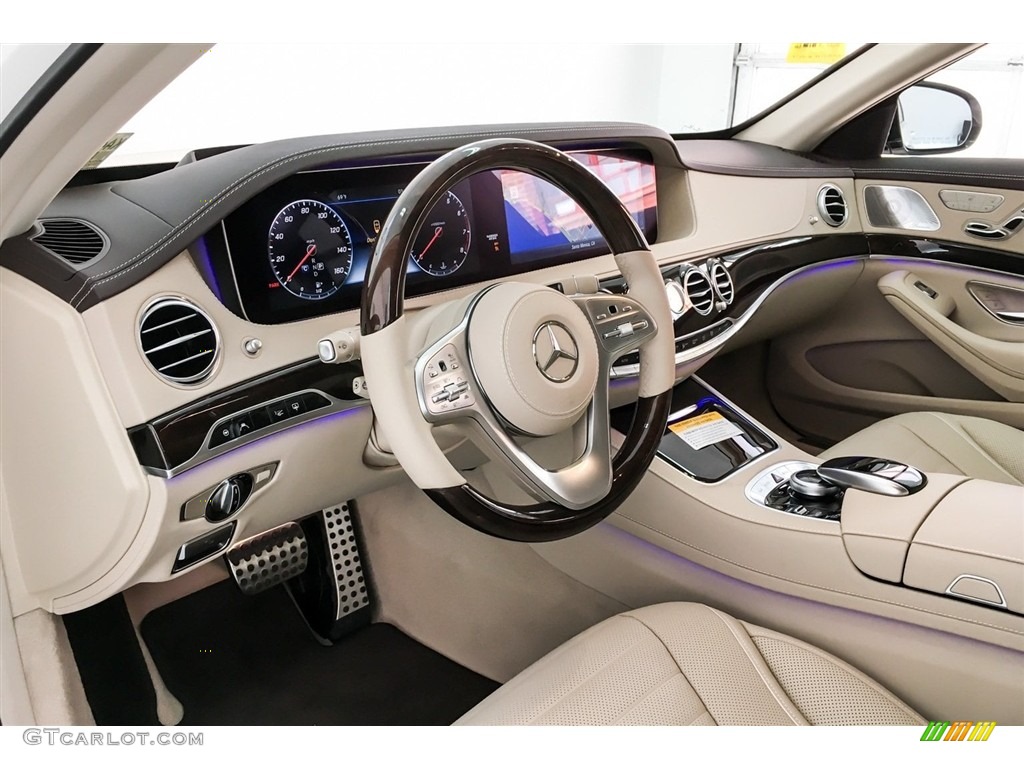 2019 Mercedes-Benz S 560 Sedan Silk Beige/Espresso Brown Dashboard Photo #130050065