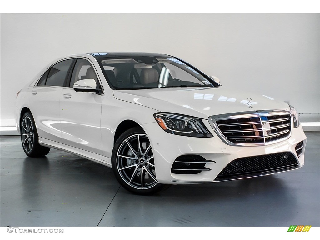 designo Diamond White Metallic 2019 Mercedes-Benz S 560 Sedan Exterior Photo #130050287