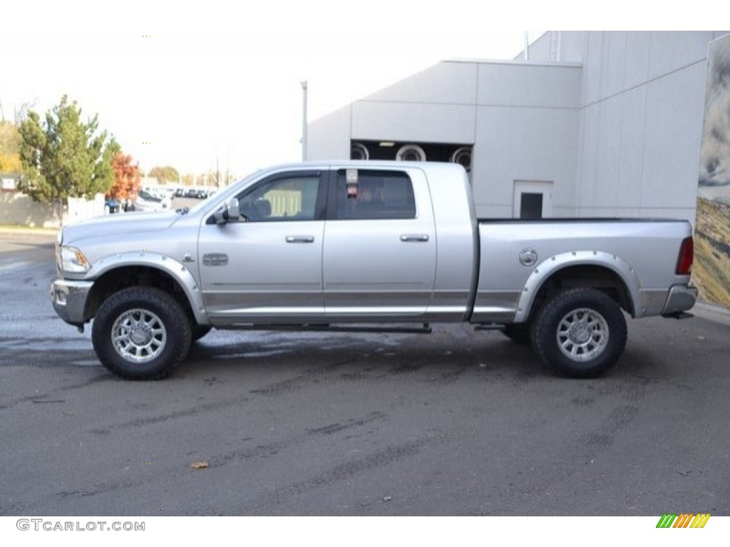 2012 Ram 2500 HD Laramie Longhorn Mega Cab 4x4 - Bright Silver Metallic / Light Pebble Beige/Bark Brown photo #3