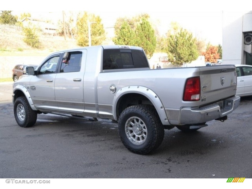 2012 Ram 2500 HD Laramie Longhorn Mega Cab 4x4 - Bright Silver Metallic / Light Pebble Beige/Bark Brown photo #4