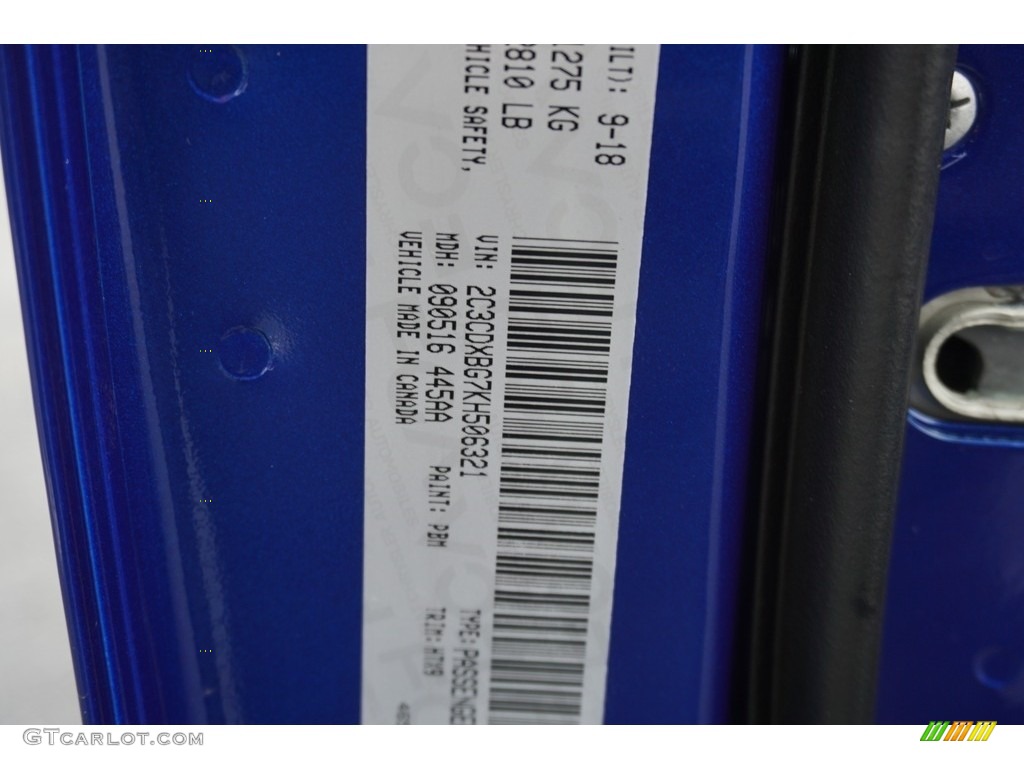 2019 Charger Color Code PBM for Indigo Blue Photo #130054571