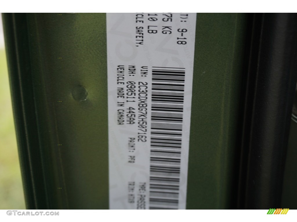 2019 Charger Color Code PFQ for F8 Green Photo #130055975