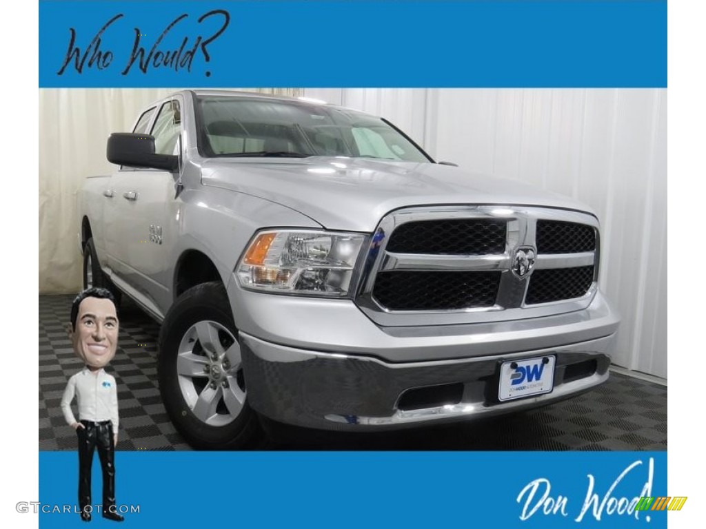 2018 1500 SLT Quad Cab 4x4 - Bright Silver Metallic / Black/Diesel Gray photo #1