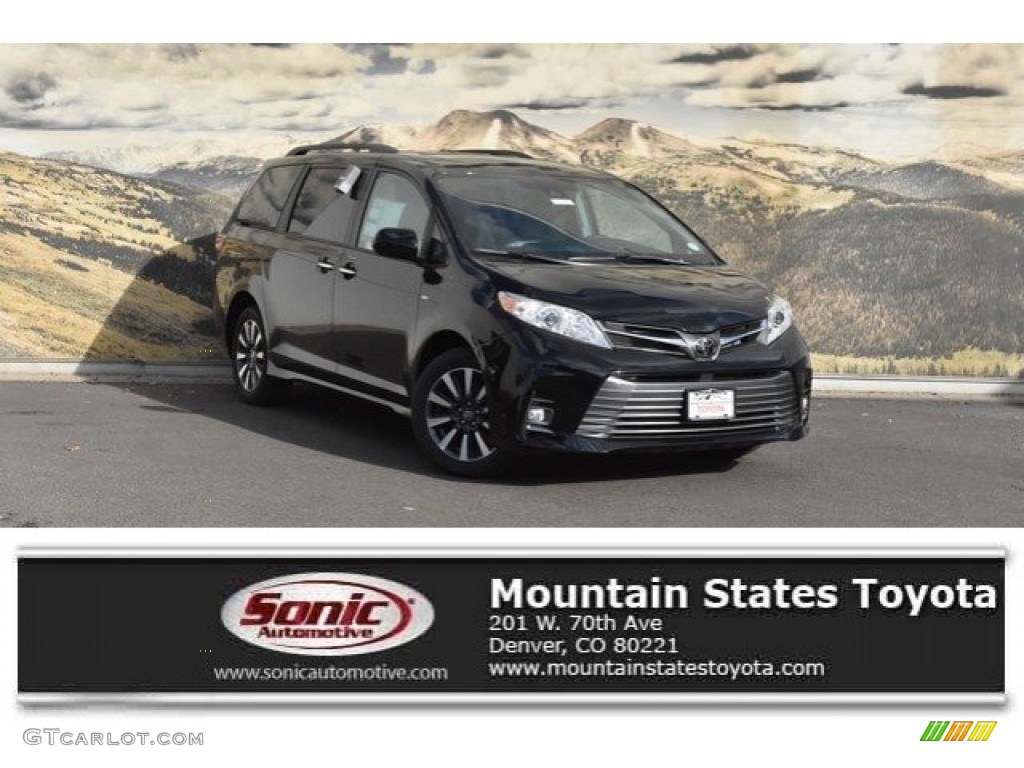 2019 Sienna XLE - Midnight Black Metallic / Ash photo #1