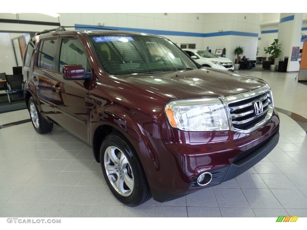 2015 Pilot EX 4WD - Dark Cherry Pearl / Gray photo #3