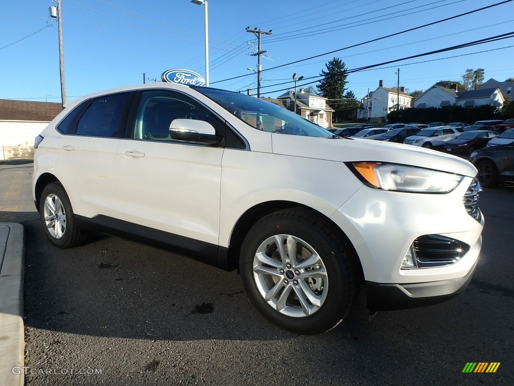 White Platinum 2019 Ford Edge SEL AWD Exterior Photo #130074792
