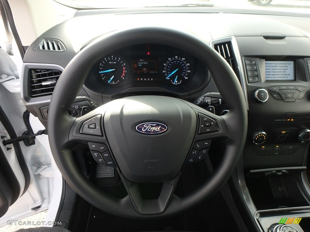 2019 Ford Edge SE AWD Ebony Steering Wheel Photo #130075668