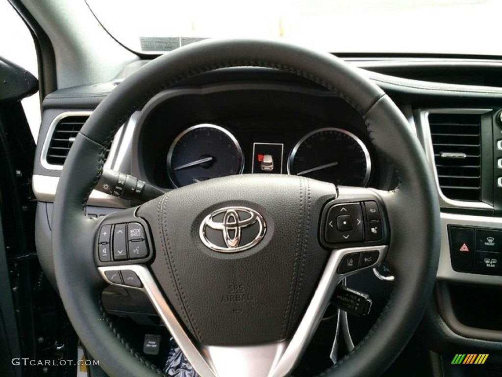 2019 Toyota Highlander XLE AWD Black Steering Wheel Photo #130075902