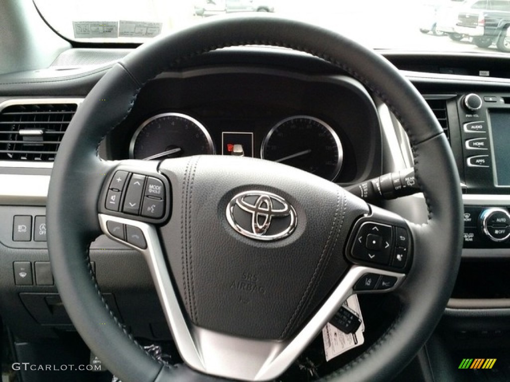 2019 Toyota Highlander XLE AWD Black Steering Wheel Photo #130076517